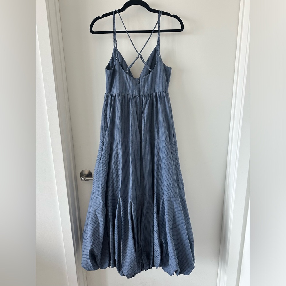 cinq a sept Blue Striped Midi Dress - Picture 9 of 10
